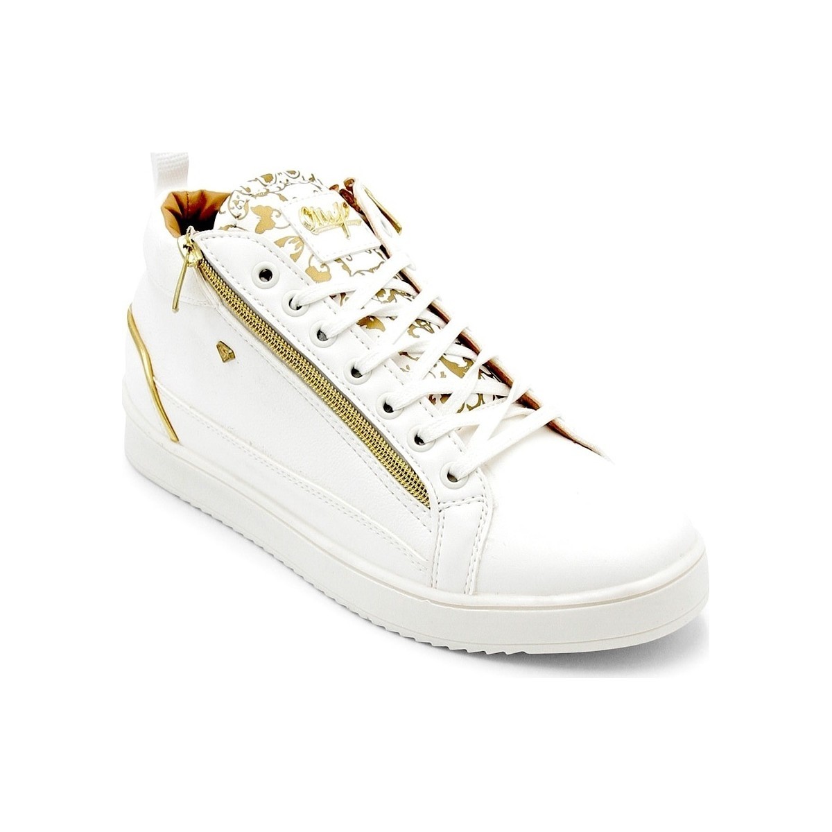 Zapatos Hombre Deportivas Moda Cash Money Man Majesty White Gold Blanco