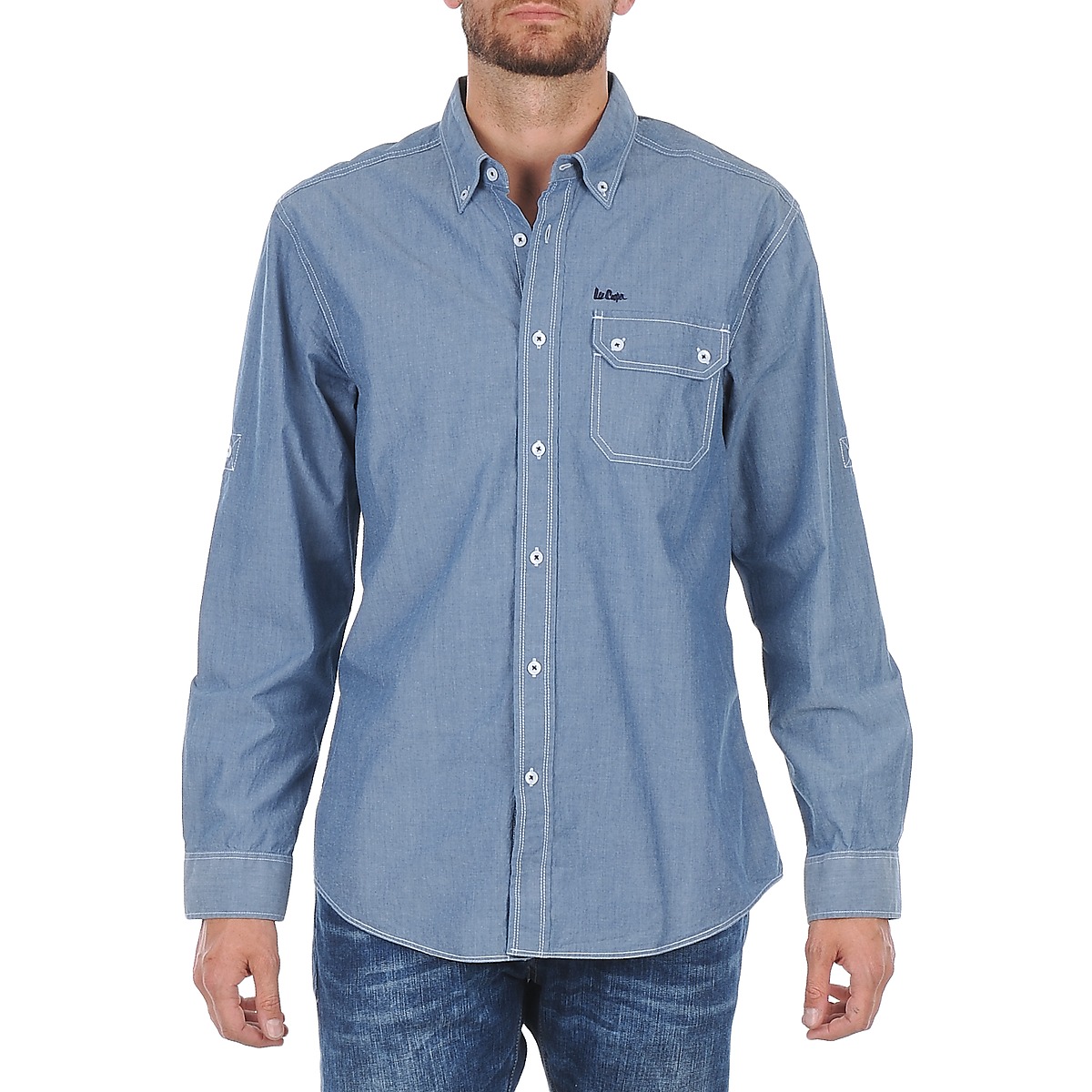 textil Hombre Camisas manga larga Lee Cooper Greyven Azul
