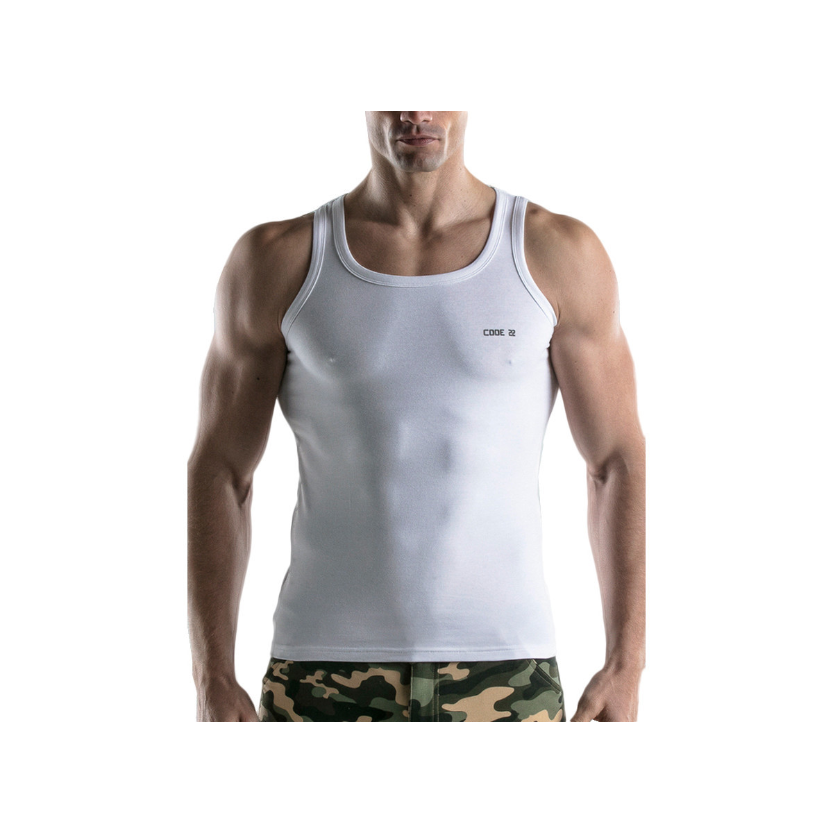 textil Hombre Camisetas sin mangas Code 22 Código Básico22 Tank Top Blanco