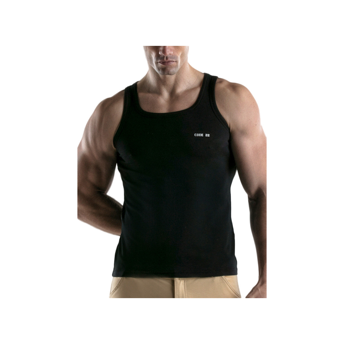 textil Hombre Camisetas sin mangas Code 22 Código Básico22 Tank Top Negro