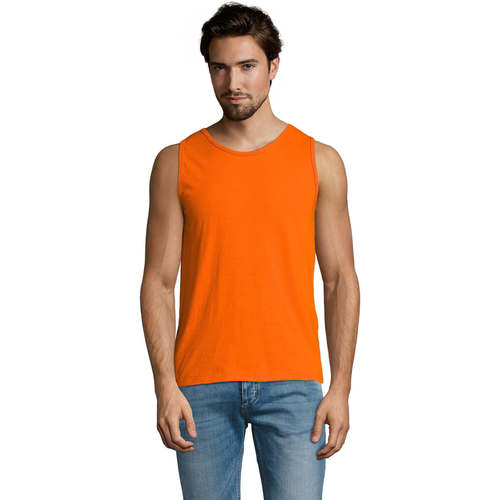 textil Hombre Camisetas sin mangas Sols Justin camiseta sin mangas Naranja