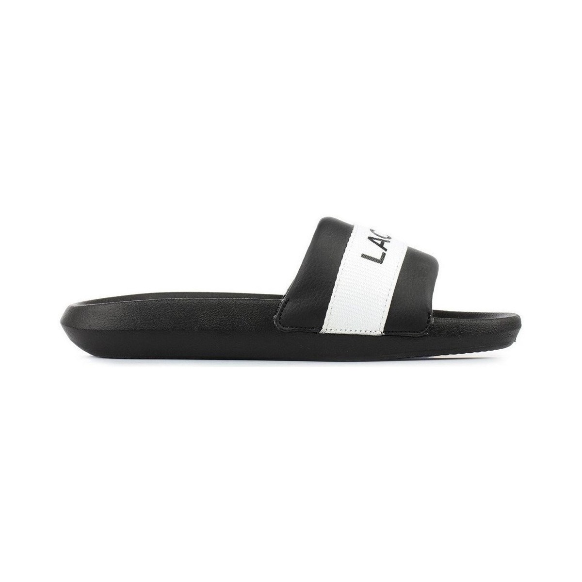 Zapatos Mujer Chanclas Lacoste Croco Slide Blanco, Negros