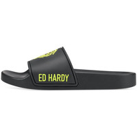 Zapatos Chanclas Ed Hardy Sexy beast sliders black-fluo yellow Negro