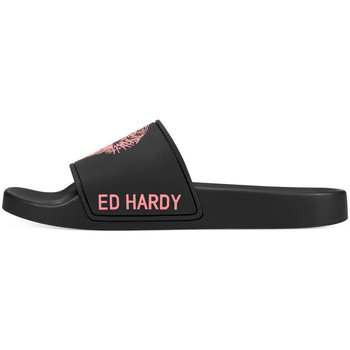 Zapatos Chanclas Ed Hardy Sexy beast sliders black-fluo red Negro