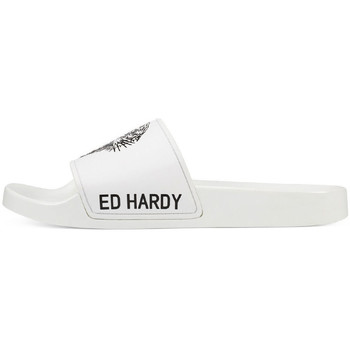 Zapatos Hombre Deportivas Moda Ed Hardy Sexy beast sliders white-black Blanco