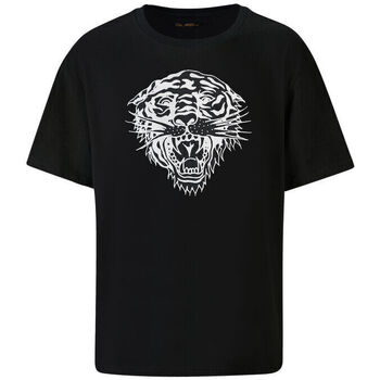 textil Hombre Camisetas manga corta Ed Hardy Tiger-glow t-shirt black Negro