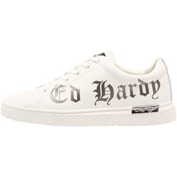 Zapatos Hombre Deportivas Moda Ed Hardy - Script low top white-gun metal Blanco