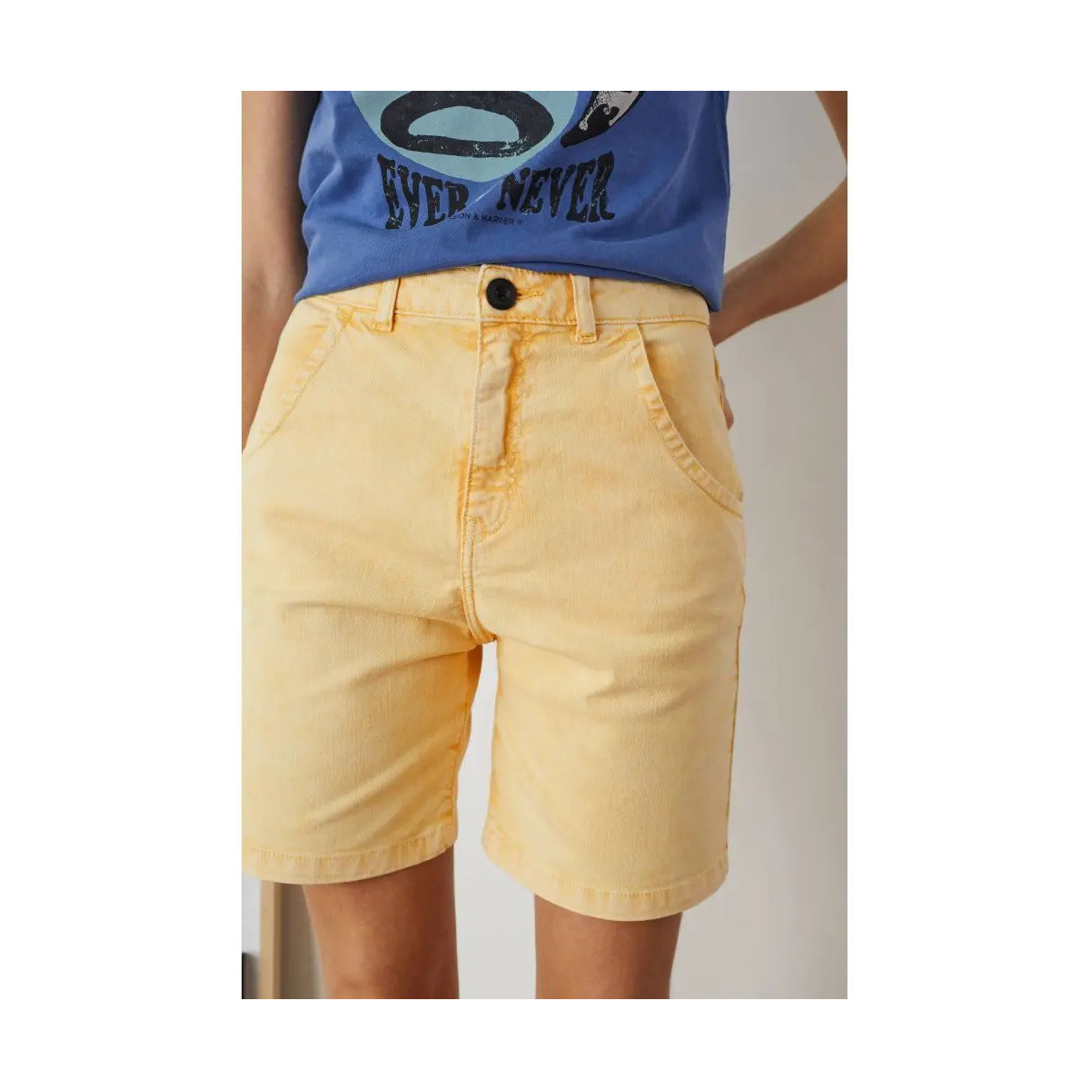 textil Mujer Shorts / Bermudas Leon & Harper Pantalones cortos Quatty Mujer - Amarillo Amarillo