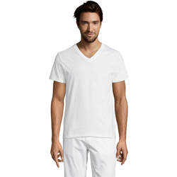 textil Hombre Camisetas manga corta Sols Master camiseta hombre cuello pico Blanco