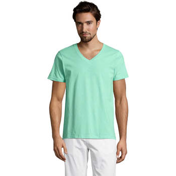textil Hombre Camisetas manga corta Sols Master camiseta hombre cuello pico Verde