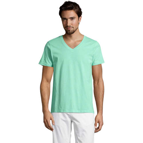 textil Hombre Camisetas manga corta Sols Master camiseta hombre cuello pico Verde