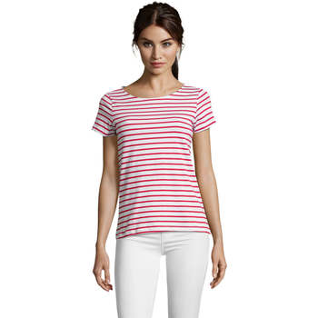 textil Mujer Camisetas manga corta Sols Camiseta de mujer a rayas Rojo