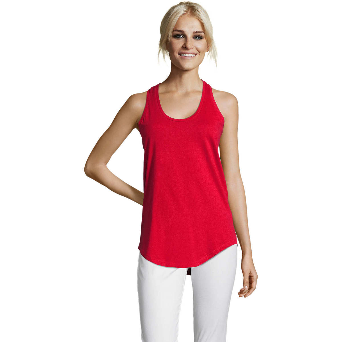 textil Mujer Camisetas sin mangas Sols Moka camiseta mujer sin mangas Rojo