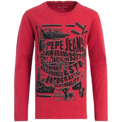 textil Niño Camisetas manga corta Pepe jeans PB501407 Rojo