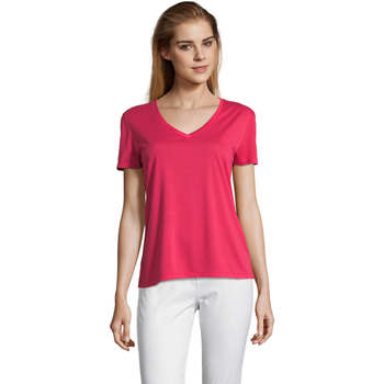 textil Mujer Camisetas manga corta Sols MOTION camiseta de pico mujer Rosa