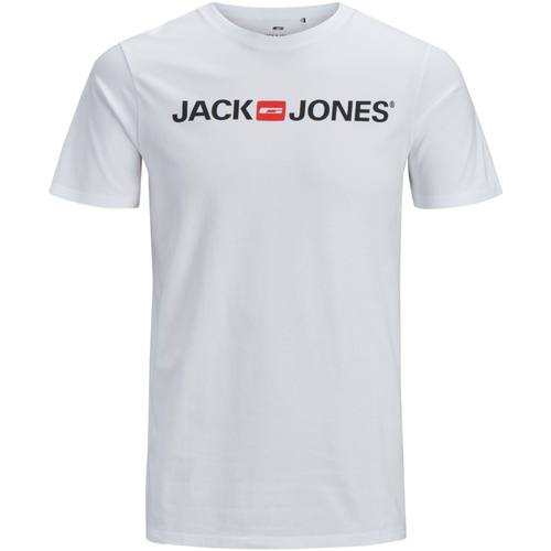 textil Hombre Camisetas manga corta Jack & Jones 12137126 JJECORP LOGO TEE SS CREW NECK NOOS WHITE/SLIM FIT Blanco