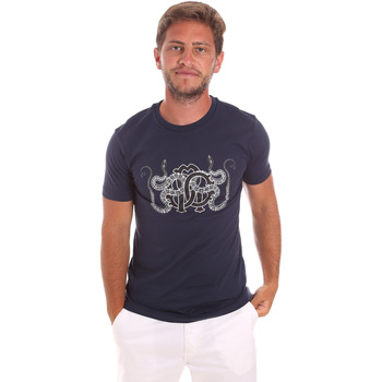 textil Hombre Camisetas manga corta Roberto Cavalli HST66B Azul