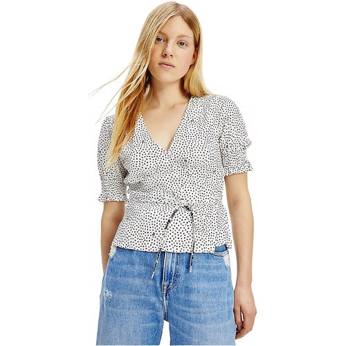 textil Tops y Camisetas Tommy Jeans DW0DW10365 - Mujer Blanco