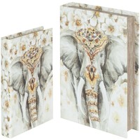 Casa Cestas / cajas y papelera Signes Grimalt Cajas Libro Elefante Set 2U Multicolor
