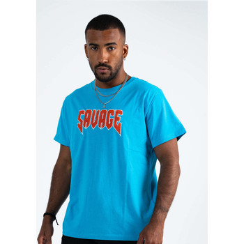 textil Hombre Camisetas manga corta Savage CREW CONTRAST LOGO Azul