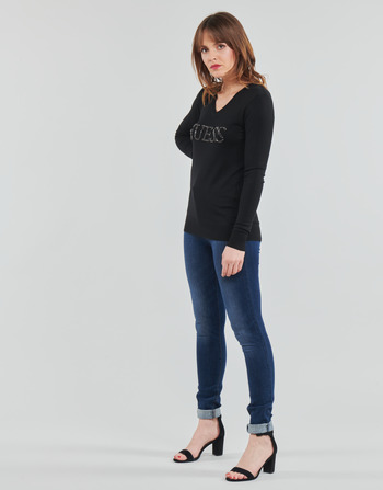 Guess ODETTE VN LS SWEATER Negro