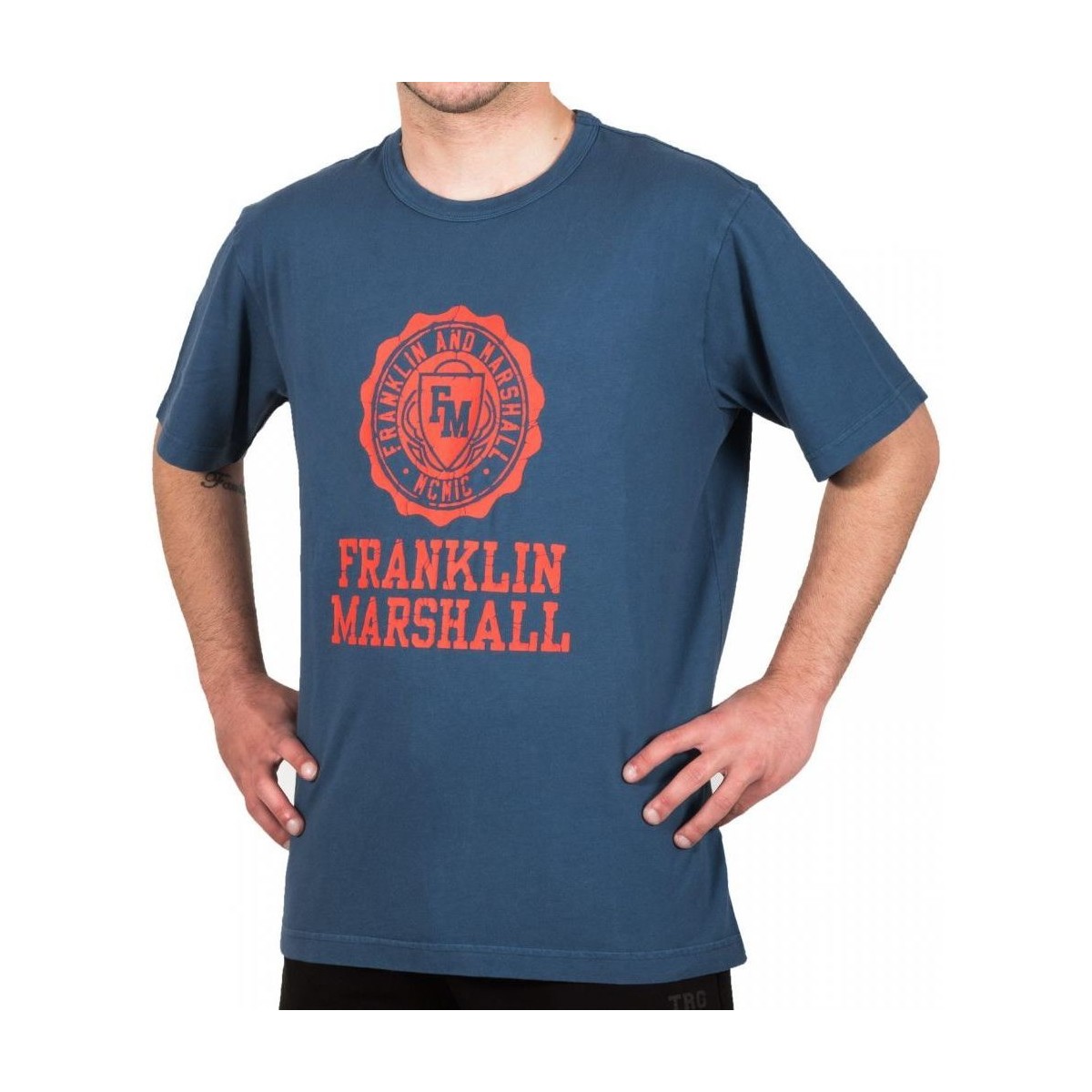 textil Hombre Camisetas manga corta Franklin & Marshall T-shirt  Classique Azul