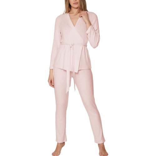 textil Mujer Pijama Admas Pijama de interior pantalón top doble botonadura Elegant Line Rosa