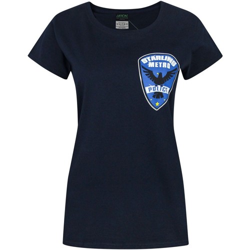 textil Mujer Camisetas manga larga Arrow Starling City Metro Police Azul