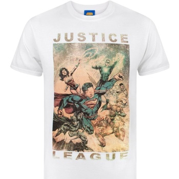 textil Hombre Camisetas manga larga Justice League NS4411 Blanco