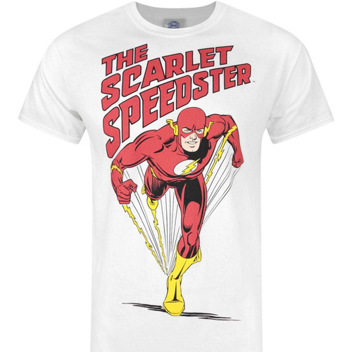 textil Hombre Camisetas manga larga Dc Comics Scarlet Speedster Blanco