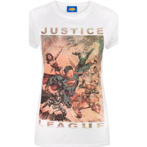 textil Mujer Camisetas manga larga Justice League Action Blanco