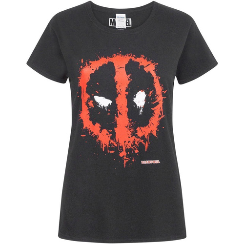 textil Mujer Camisetas manga larga Deadpool Splat Mask Negro