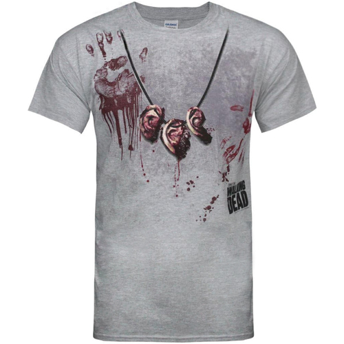 textil Hombre Camisetas manga larga The Walking Dead NS4799 Gris