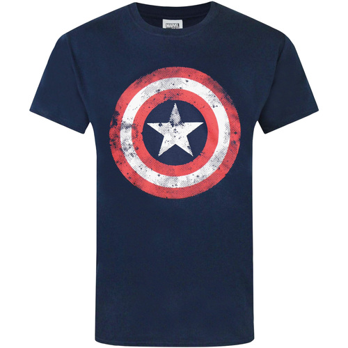textil Hombre Camisetas manga larga Captain America NS4912 Azul