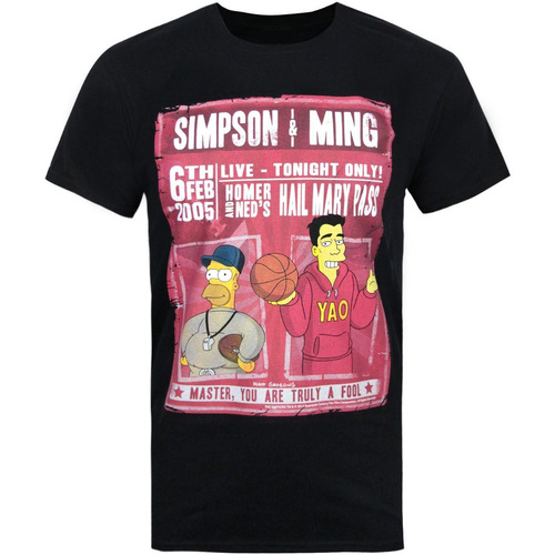 textil Hombre Camisetas manga larga The Simpsons Simpson & Ming Negro
