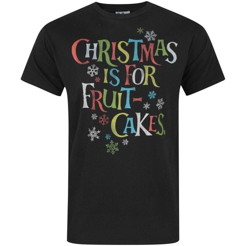 textil Hombre Camisetas manga larga Junk Food Christmas Is For Fruit-Cakes Negro