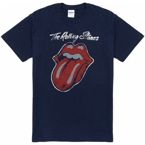 textil Hombre Camisetas manga larga The Rolling Stones Tongue Azul