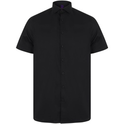 textil Hombre Camisas manga corta Henbury HB537 Negro