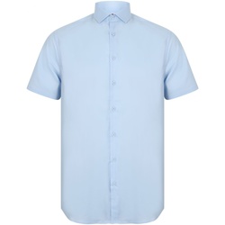 textil Hombre Camisas manga corta Henbury HB537 Azul