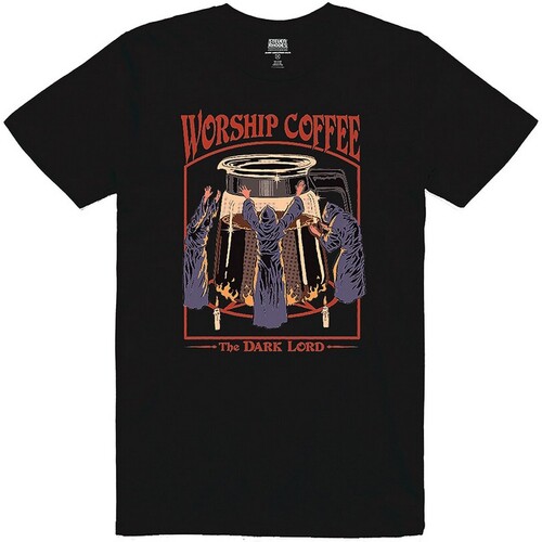 textil Camisetas manga corta Steven Rhodes Worship Coffee Negro