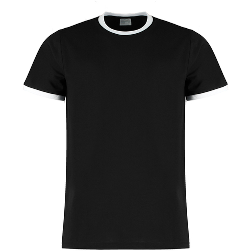 textil Hombre Camisetas manga larga Kustom Kit Ringer Negro