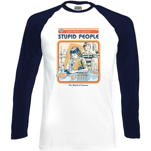 textil Camisetas manga larga Steven Rhodes Lets Find A Cure For Stupid People Blanco