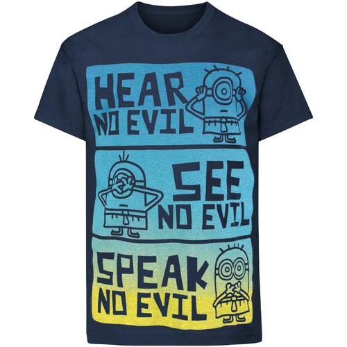 textil Niños Camisetas manga corta Minions No Evil Azul
