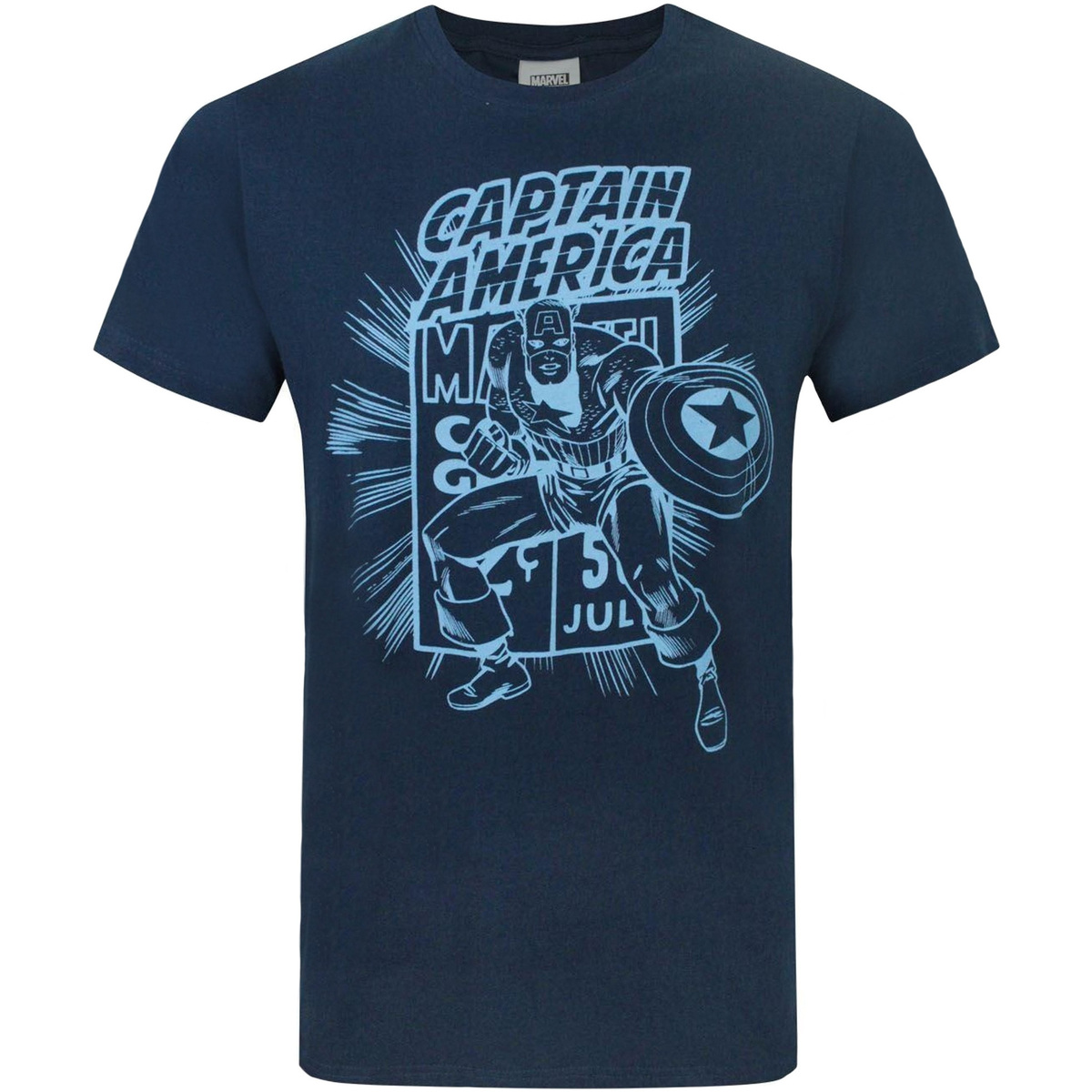 textil Hombre Camisetas manga larga Captain America NS5041 Azul
