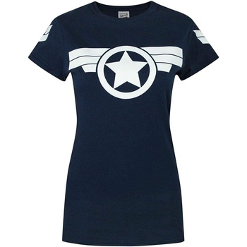 textil Mujer Camisetas manga larga Captain America  Azul
