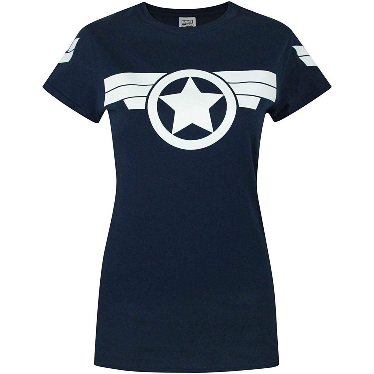 textil Mujer Camisetas manga larga Captain America Super Soldier Azul