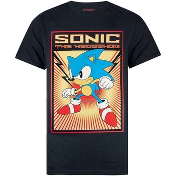 textil Hombre Camisetas manga larga Sonic The Hedgehog Propaganda Negro