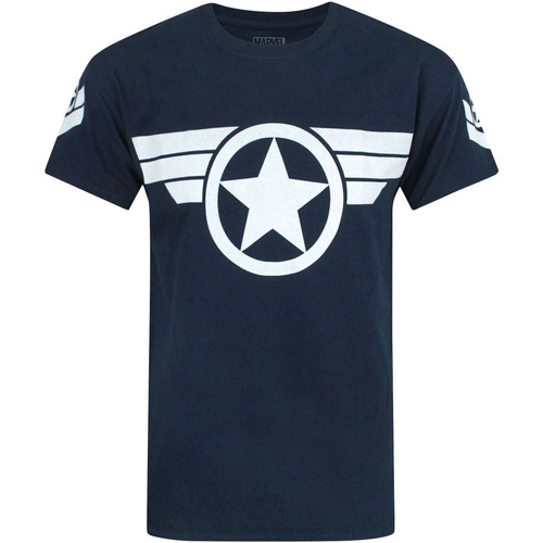 textil Hombre Camisetas manga larga Captain America Super Soldier Azul