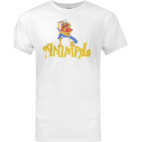 textil Hombre Camisetas manga larga The Muppets Animal Drummer Blanco