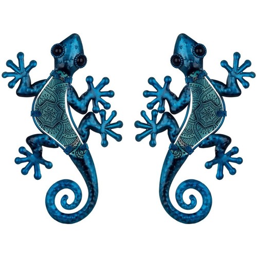 Casa Figuras decorativas Signes Grimalt Figura Lagartos 2 Unidades Azul